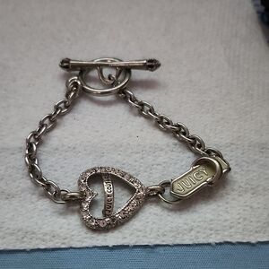 Juicy Couture Silver Heart Charm Bracelet